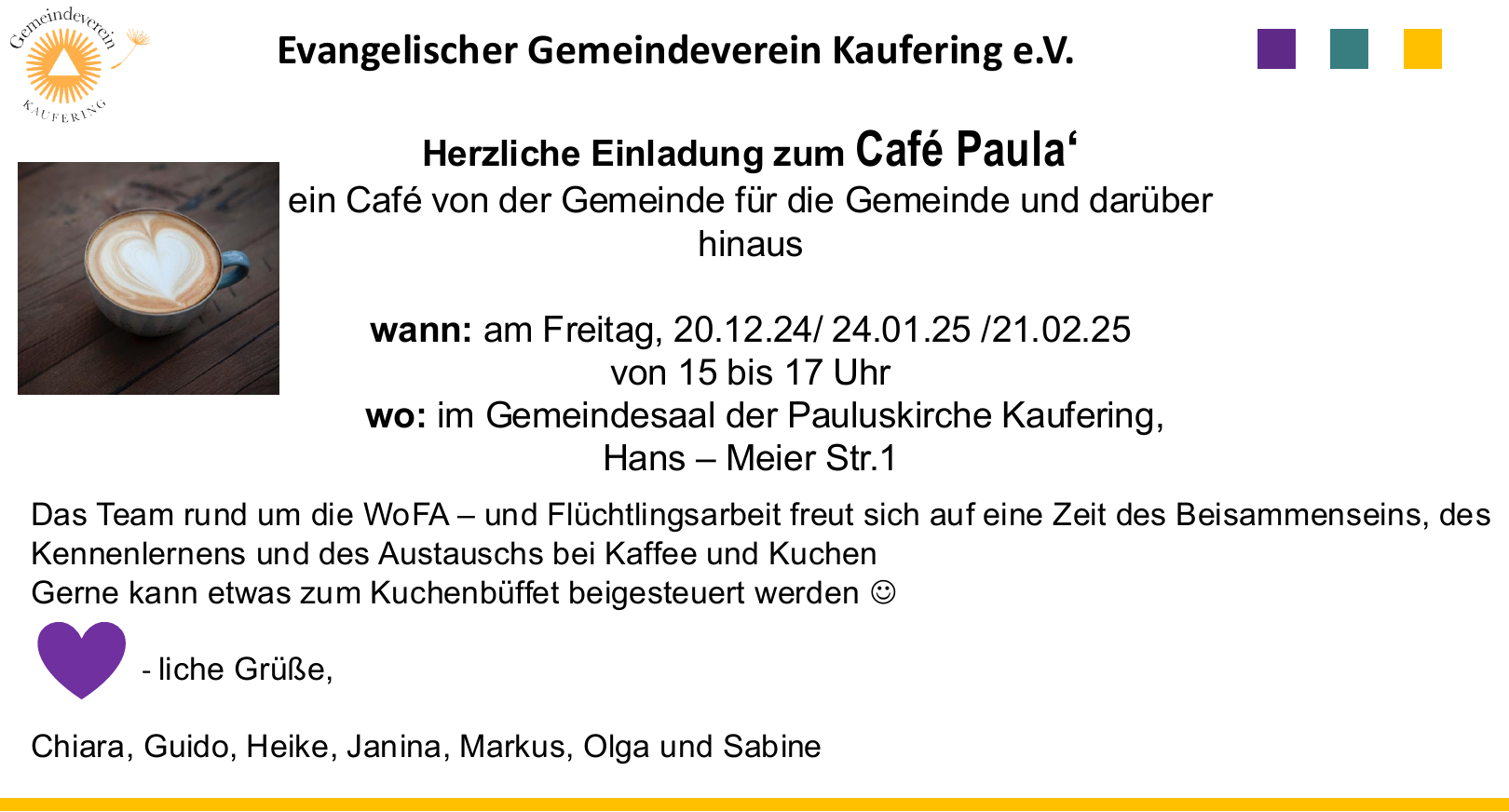 Einladung Café Paule